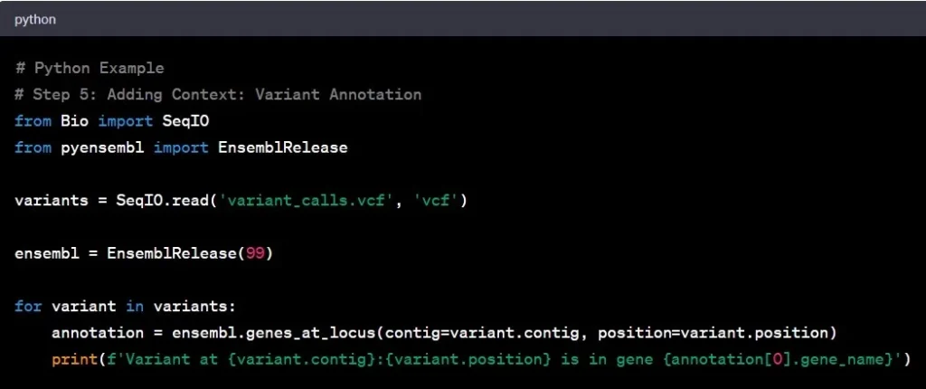 Genomic Data Analysis in Python Step 5